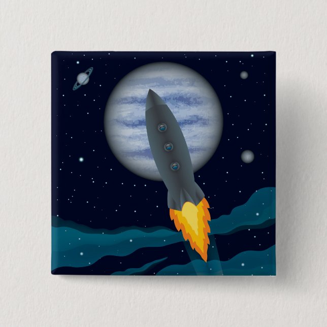 Rocketship-Szene Button (Vorderseite)
