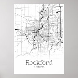 Rockford Map - Illinois - City Map Poster