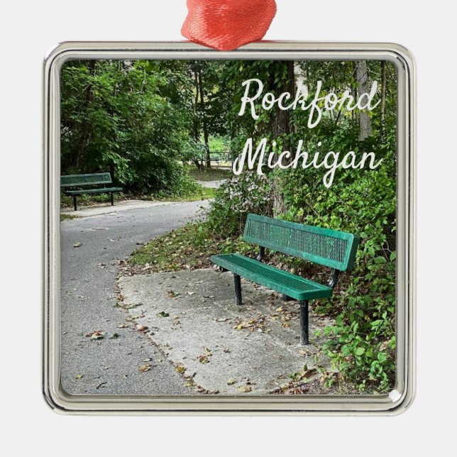 Rockford Michigan White Pine Wandern Ornament Aus Metall (Vorne)