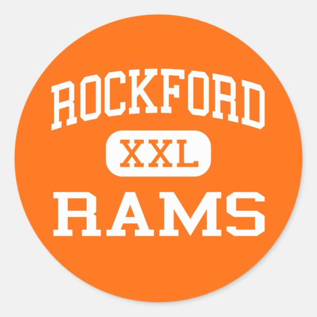 Rockford - Rams - High School - Rockford Michigan Runder Aufkleber (Vorderseite)