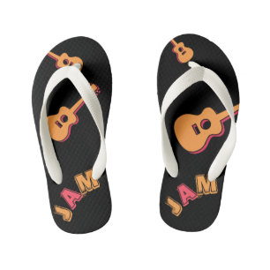Rockgitarre, Musik-Jam-Stil, Orange & Rote Kunst Kinderbadesandalen