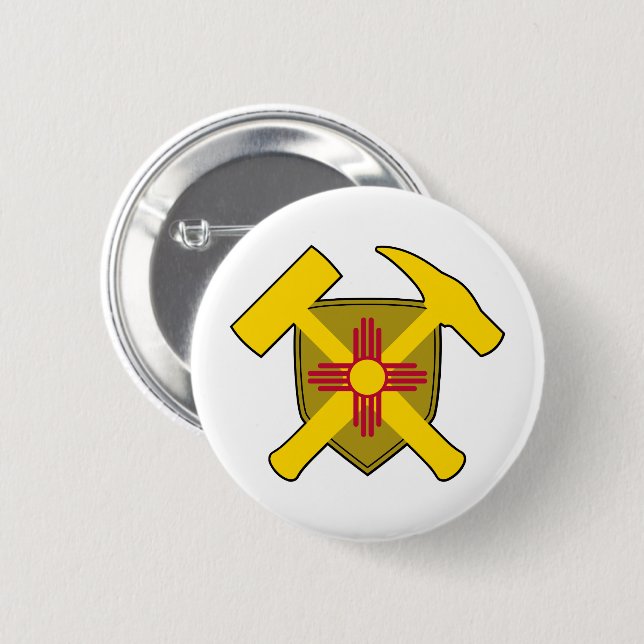 Rockhammer Schild des Geologen - Neue Flagge in Me Button (Vorne & Hinten)