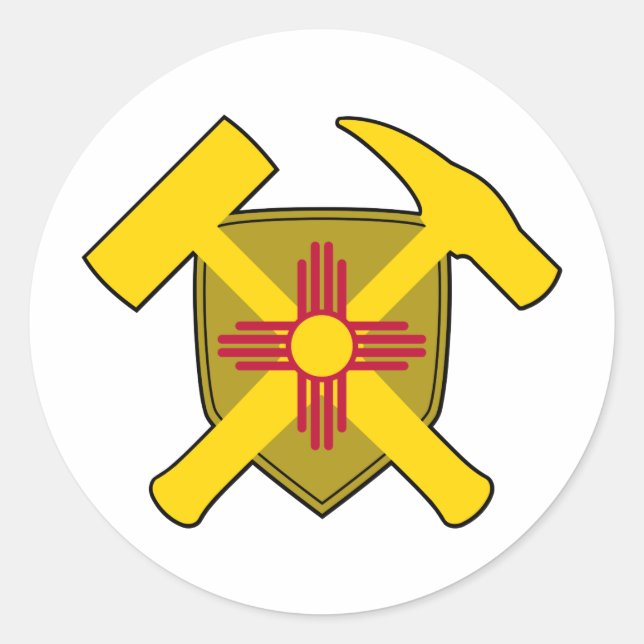 Rockhammer Schild des Geologen - Neue Flagge in Me Runder Aufkleber (Vorderseite)