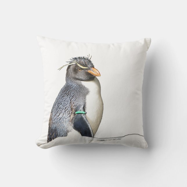 Rockhopper Penguin Throw Kissen (Vorderseite)