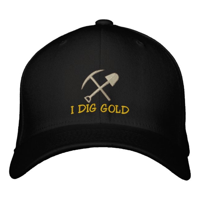Rockhound "I Dig Gold" bestickte Kapsel Bestickte Kappe (Vorderseite)
