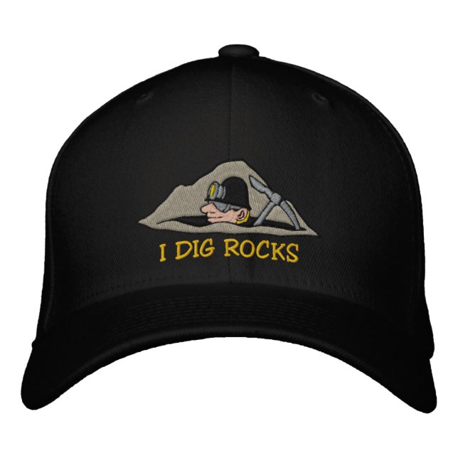 Rockhound "I Dig Rocks" bestickte Cap Bestickte Kappe (Vorderseite)