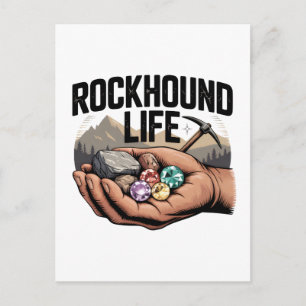Rockhound Leben Rockhounding & Kristall-Tumbling Postkarte