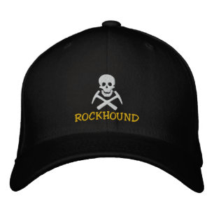 Rockhound-Schädel und Kreuzstifte, bestickt Bestickte Kappe