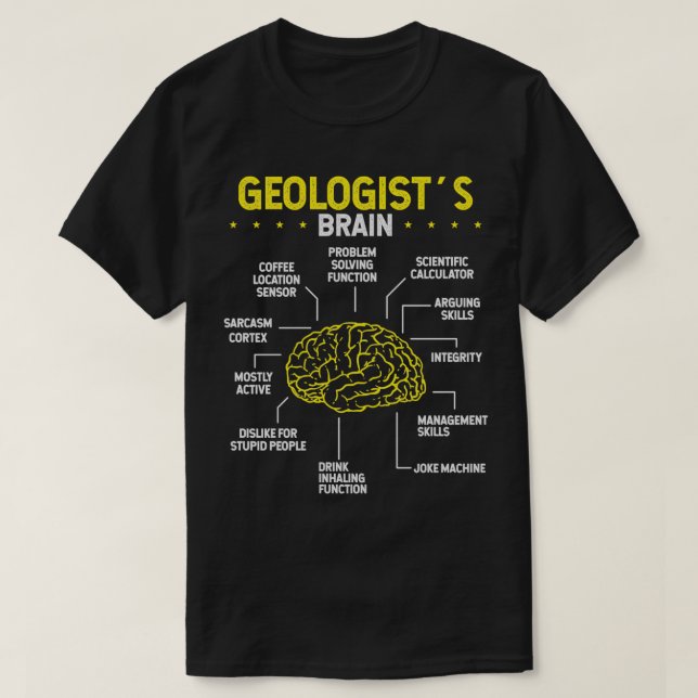 Rockhounder Brain Rock Collector Geologist Mineral T-Shirt (Design vorne)