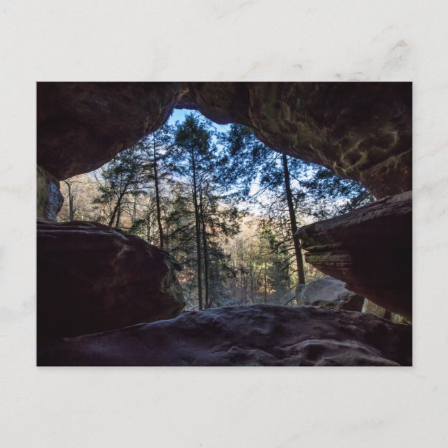 Rockhouse, Hocking Hills Staat Park, Ohio Postkarte (Vorderseite)