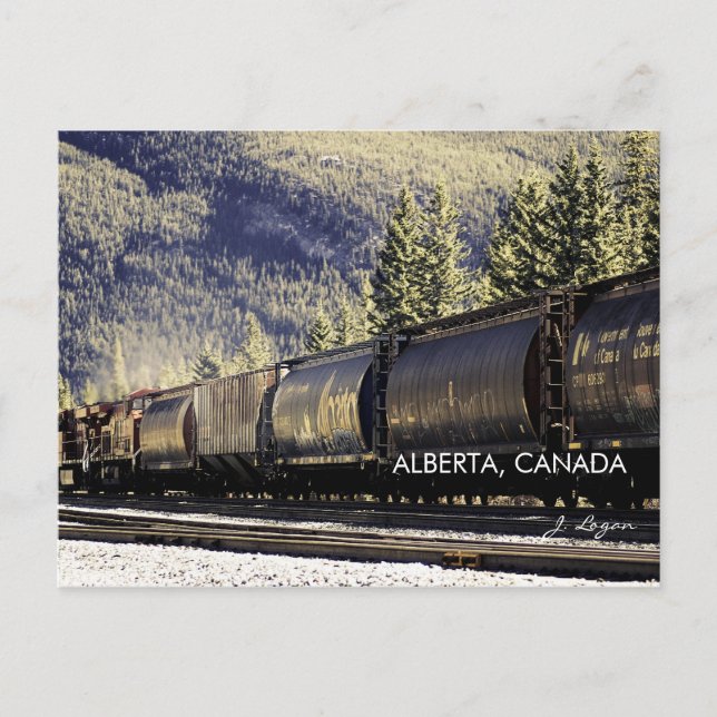 Rockies & Trains, Alberta Canada (Foto der bildend Postkarte (Vorderseite)