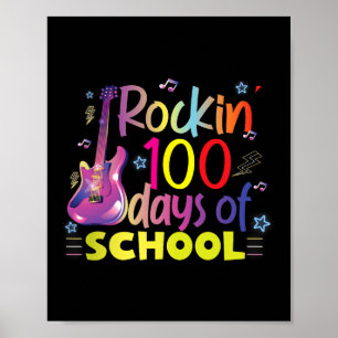 Rockin' 100 Tage der Schulgitarre Lover Kids Boys Poster