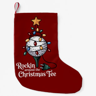 Rockin Around The Christmas T-Shirt Lustiger Golf Kleiner Weihnachtsstrumpf