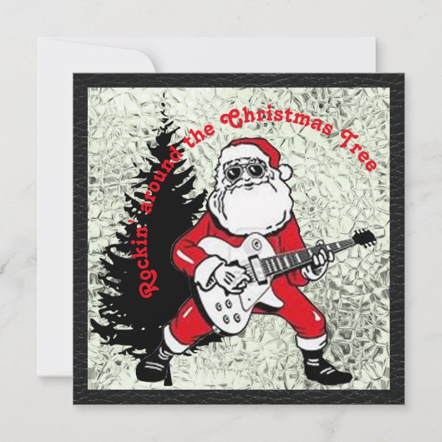 Rockin' autour de la carte plat de l'arbre de Noël (Devant)