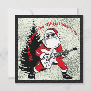 Rockin' autour de la carte plat de l'arbre de Noël