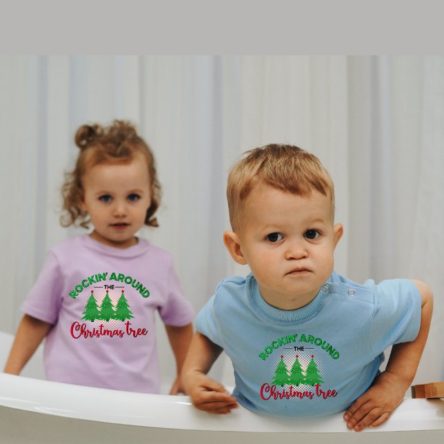 Rockin' Autour Du T-Shirt Pour Bébé Arbre De Noël (Créateur téléchargé)