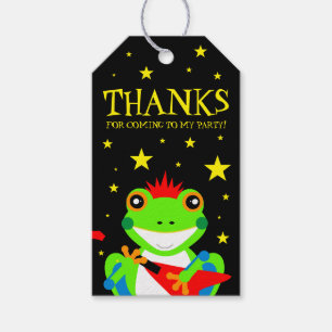 Rockin' Birthday Tree Frog mit Red Guitar Geschenkanhänger