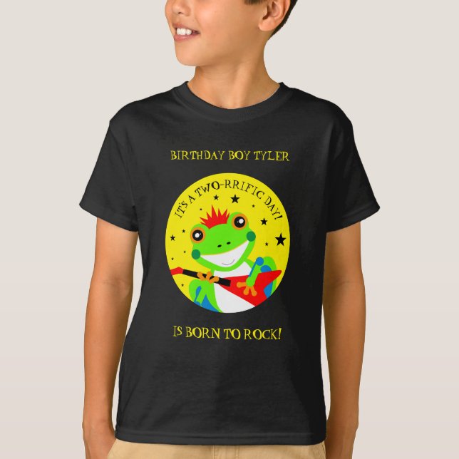 Rockin' Birthday Tree Frog mit Red Guitar T-Shirt (Vorderseite)