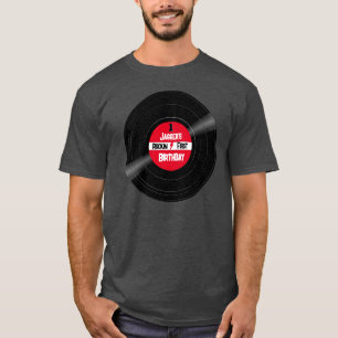 Rockin Birthday Vinyl Record T - Shirt für Mama Va