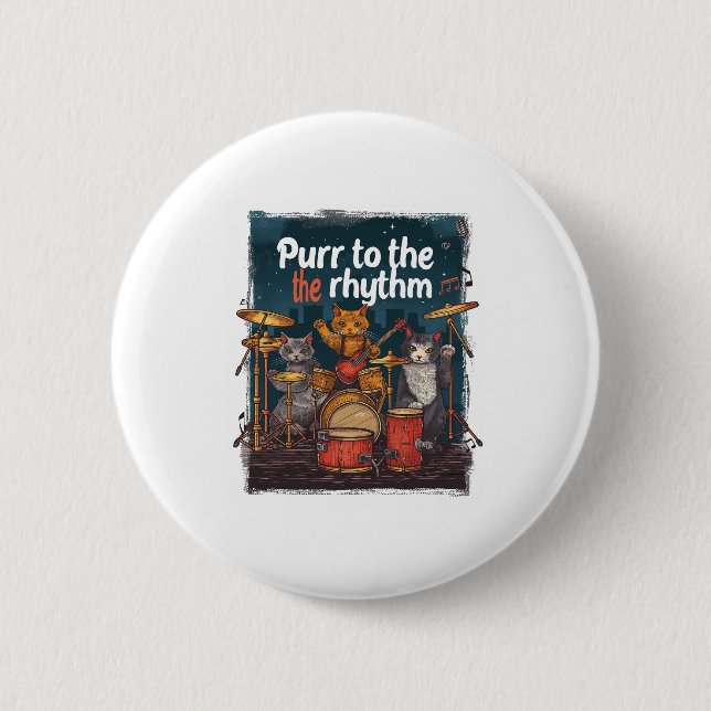 Rockin' Cat Band Button (Vorderseite)