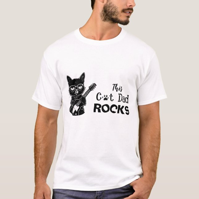 Rockin' Cat Dad T-Shirt (Vorderseite)