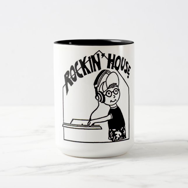 Rockin Haus-Java-Halter Zweifarbige Tasse (Mittel)