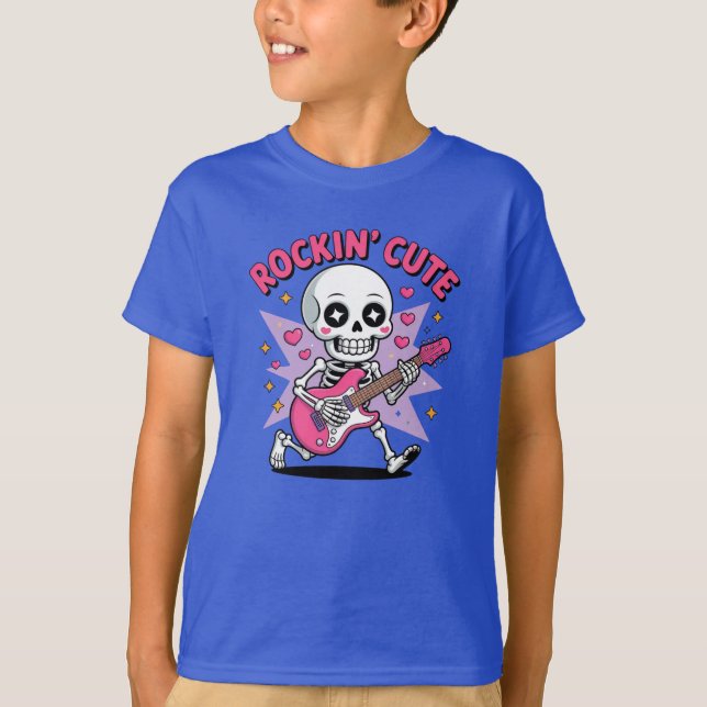 Rockin’ Niedliches Skelett Kids T - Shirt (Vorderseite)