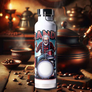 Rockin' Opa Playing Drums Trinkflasche