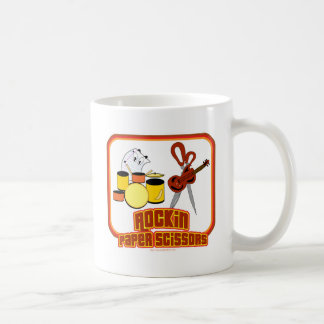 Rockin Paper Scissor Funny Music Band Cartoon Kaffeetasse