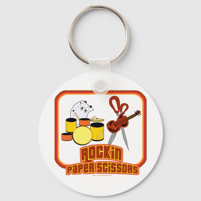 Rockin-Papierschere Schlüsselanhänger (Vorderseite)