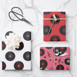 Rockin-Platten-Umschlagpapier Geschenkpapier Set