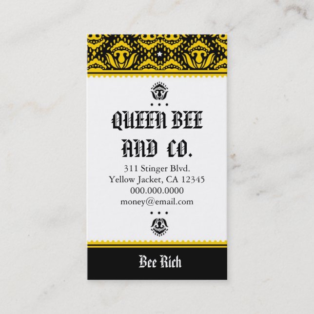 ROCKIN *QUEEN BIENEN-VISITENKARTEN VISITENKARTE (Vorderseite)