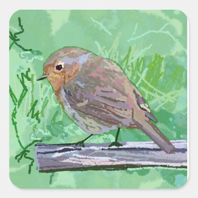 Rockin Robin Quadratischer Aufkleber (Vorderseite)