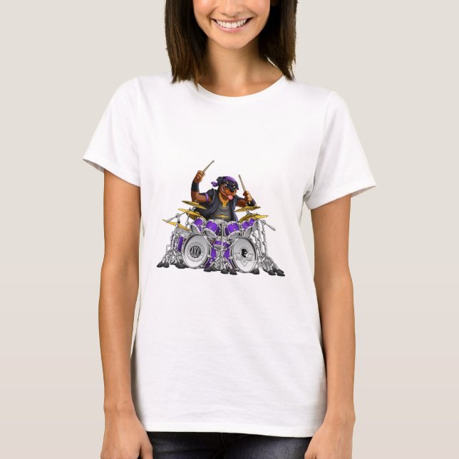 Rockin Rottie Schlagzeuger T-Shirt (Vorderseite)