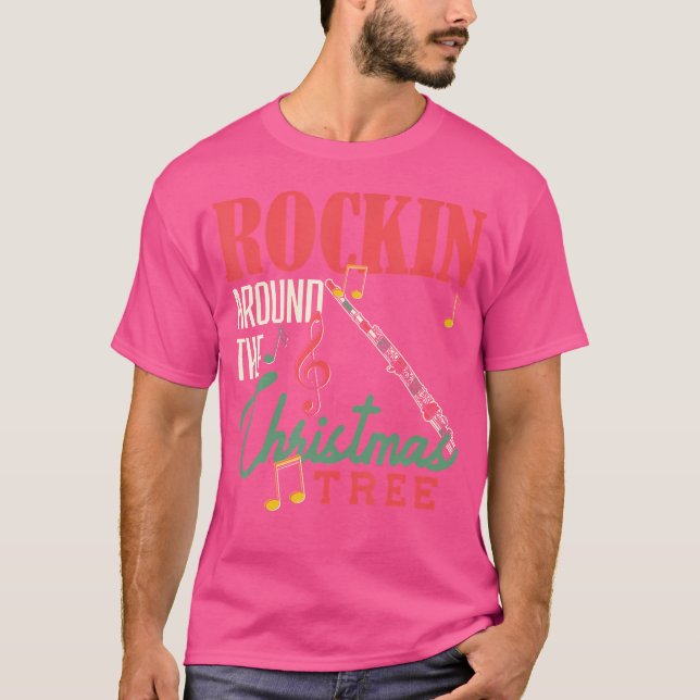 Rockin rund um die weihnachtliche Treppe T-Shirt (Vorderseite)