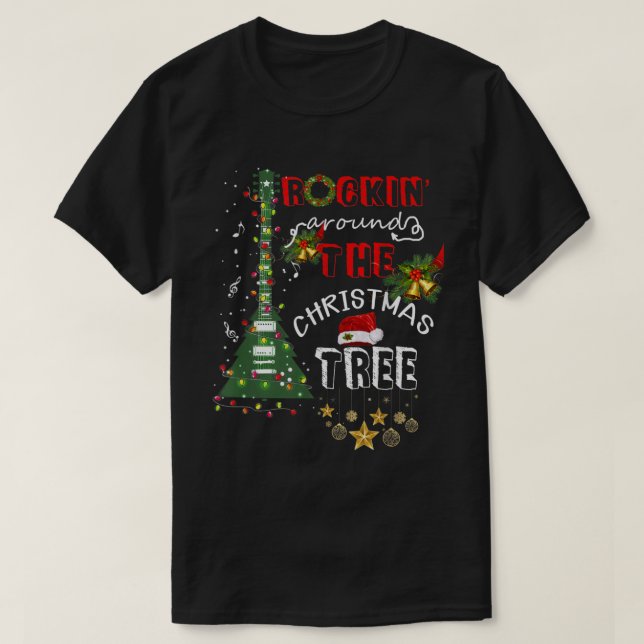 Rockin rund um die Weihnachtsmannmütze der Weihnac T-Shirt (Design vorne)