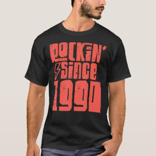 Rockin Seit 1990 Klassische Vintage Rockmusik 1990 T-Shirt