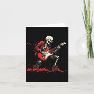 Rockin' Skelett- Elektrische Gitarre Halloween Pun Karte