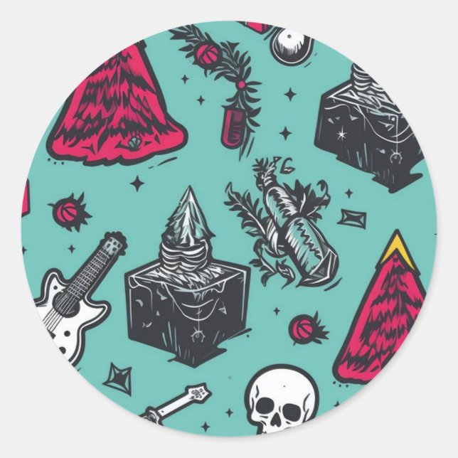 Rockin' Skull Stickers (Vorderseite)