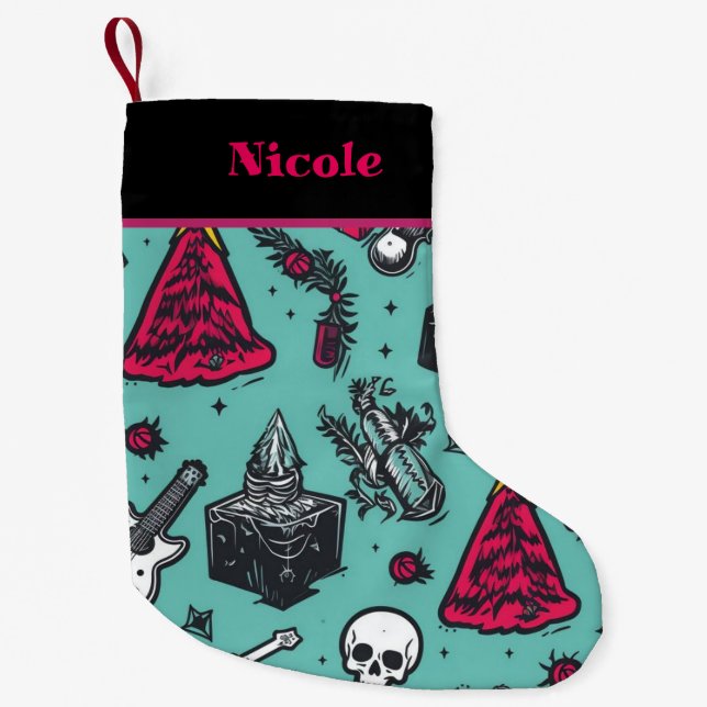 Rockin' Skull Strumpf Kleiner Weihnachtsstrumpf (Vorderseite)
