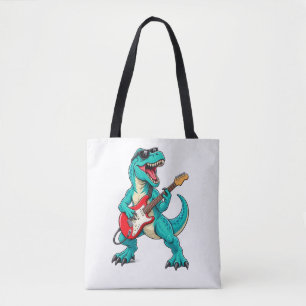 Rockin' T-Rex-Dinosaur mit Sonnenbrille und roter Tasche