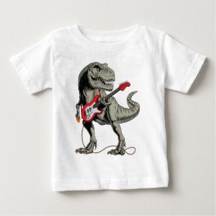 Rockin' T-Rex: Dinosaur spielt elektrische Gitarre Baby T-shirt