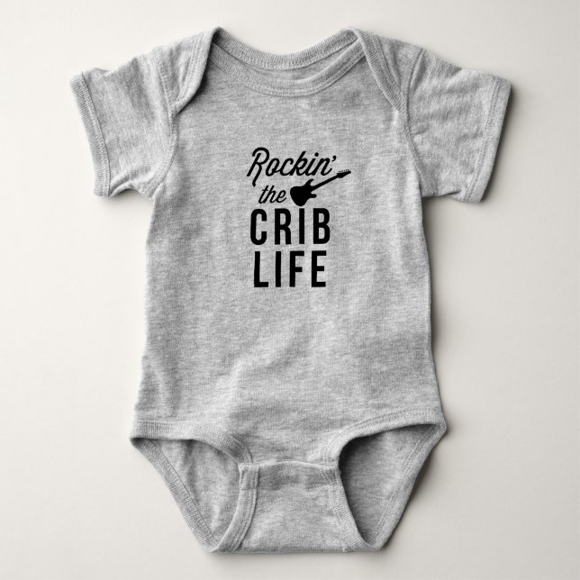 Rockin' the Crib Life Funny Music Baby T - Shirt (Vorderseite)