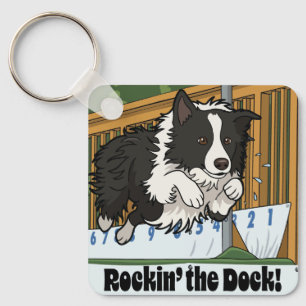 Rockin’ the Dock! Border Collie Dock Springen Schlüsselanhänger