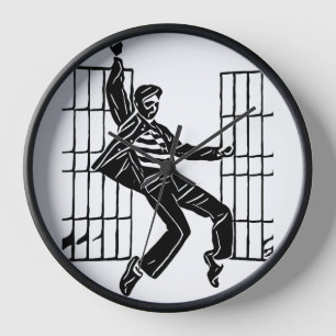 Rockin The jail house Mann Tanzende Abstrakte Kuns Uhr