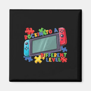 Rockin To A Different Level Gamer 2024 Videospiel Magnet