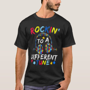 Rockin 'To A Different Tune Autistic Autism Bewuss T-Shirt
