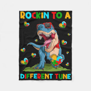 Rockin To A Different Tune Dinot-rex Autismus Jung Fleecedecke