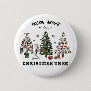 Rockin um den Weihnachtsbaum Button