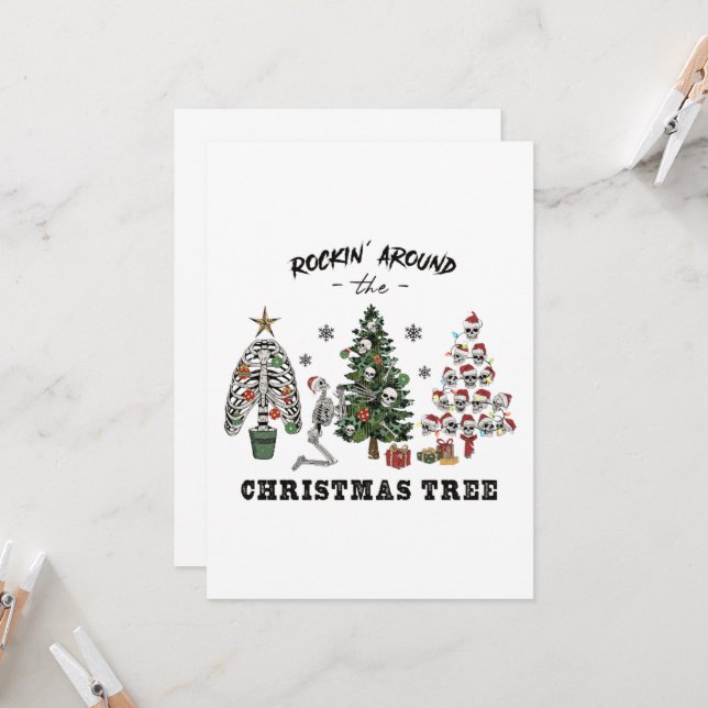 Rockin um den Weihnachtsbaum Einladung (Vorderseite/Rückseite Beispiel)